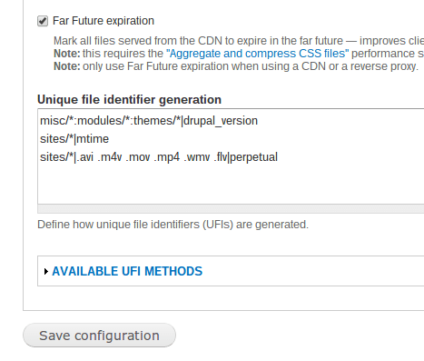 Включите «Far Future expiration» installing_the_module